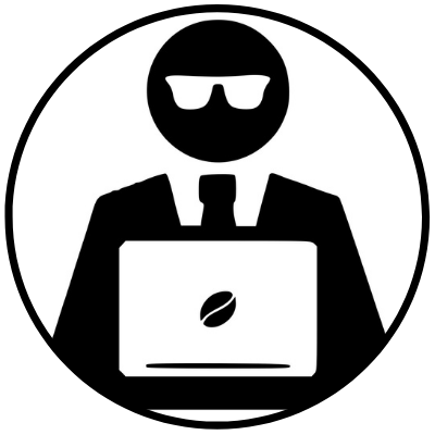 papa travaille sur ordi logo